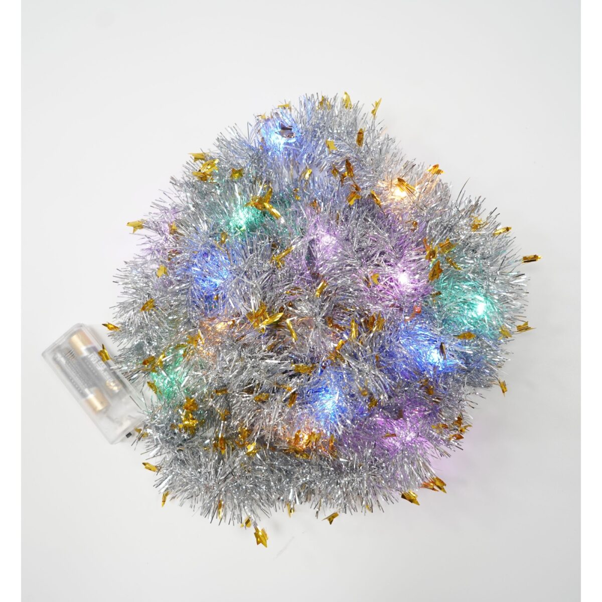 Beteala Craciun cu LED, Aurie, model cu stelute, 2 m x 5 cm, PVC, Sir, Artificiala, Embo - imagine 4