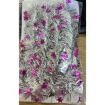 Beteala de Craciun cu LED, Embo, 2 m, 5 cm Grosime, din PVC, Model cu Stelute, Artificiala, Mov/Argintiu - imagine 2