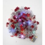 Beteala Craciun cu LED, Rosie, model cu fulgi de nea, 2 m x 5 cm, PVC, Sir, Artificiala, Embo - imagine 4