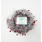 Beteala Craciun cu LED, Rosie, model cu stelute, 2 m x 5 cm, PVC, Sir, Artificiala, Embo - imagine 3
