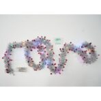 Beteala Craciun cu LED, Rosie, model cu stelute, 2 m x 5 cm, PVC, Sir, Artificiala, Embo - imagine 5