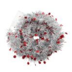 Beteala Craciun cu LED, Rosie, model cu stelute, 2 m x 5 cm, PVC, Sir, Artificiala, Embo