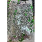 Beteala de Craciun cu LED, Embo, 2 m, 5 cm Grosime, din PVC, Model cu Stelute, Artificiala, Verde/Argintiu - imagine 4