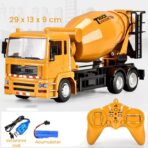Camion Betoniera Jucarie pentru Copii, Embo, Jucarie Camion Betoniera cu Telecomanda, Jucarie de Constructie, Acumulator cu Incarcare USB, 29 x 13 x 9 cm, Galben - imagine 2