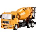Camion Betoniera Jucarie pentru Copii, Embo, Jucarie Camion Betoniera cu Telecomanda, Jucarie de Constructie, Acumulator cu Incarcare USB, 29 x 13 x 9 cm, Galben