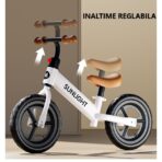 Bicicleta de Echilibru, Pentru Copii, Embo, Fara Pedale, Cu Doua Roti, 2-6 Ani, Inaltime Reglabila, 82 x 55 x 45 cm, Alb - imagine 2