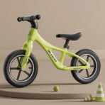 Bicicleta pentru Copii, Embo, Fara Pedale, Pentru 2-6 Ani, 2 Roti Silentioase, Sa Reglabila 43 - 58 cm, din Plastic si Fibra de Sticla, 88 x 56 x 43 cm, Verde - imagine 2