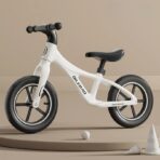 Bicicleta pentru Copii, Embo, Fara Pedale, Pentru 2-6 Ani, 2 Roti Silentioase, Sa Reglabila 43 - 58 cm, din Plastic si Fibra de Sticla, 88 x 56 x 43 cm, Alb - imagine 2