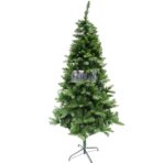 Brad artificial de Craciun, clasic, pentru interior/exterior, inaltime 180 cm, diametru 105 cm, 649 ramuri, Embo, verde, suport metalic inclus