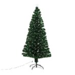 Brad Artificial de Craciun, Embo, 1.80 m inaltime, Verde, Becuri Led incluse in ramuri, Diametru inferior 137 cm, Interior/ Exterior