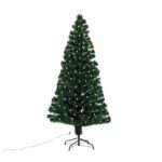 Brad Artificial de Craciun, Embo, 1.80 m inaltime, Verde, Becuri Led incluse in ramuri, Diametru inferior 137 cm, Interior/ Exterior