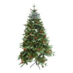 Brad Artificial bogat de Craciun Premium, Embo, 2.10 m inaltime, suport metalic inclus, Verde, Decorat, Interior/ Exterior, 1172 ramuri