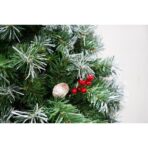 Brad artificial de Craciun nins, decorat cu conuri pin, pentru interior/exterior, inaltime 210 cm, diametru 147 cm, 1150 ramuri, Embo, verde, suport metalic inclus - imagine 3