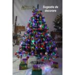 Brad artificial de Craciun nins, decorat cu conuri pin, pentru interior/exterior, inaltime 210 cm, diametru 147 cm, 1150 ramuri, Embo, verde, suport metalic inclus - imagine 4