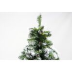 Brad artificial de Craciun nins, decorat cu conuri pin, pentru perete/colt, inaltime 180 cm, 862 ramuri, Embo, verde, suport metalic inclus - imagine 4