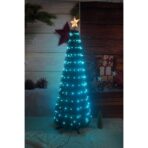 Brad artificial Pop-Up Embo, cu instalatie integrata, Lumini RGB, Suport inclus, Stea luminata, 304 Led, 180 cm, Material PVC, Verde - imagine 3