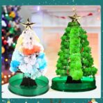 Brad Copac de Hartie Infloritor pe Apa, Embo, Jucarie Brad Magic Infloritor de Craciun, Crestere Lenta in 8-24 h, Decoratiune de Craciun, 16.5 x 9.5 x 9.5 cm, Verde - imagine 3