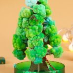 Brad Copac de Hartie Infloritor pe Apa, Embo, Jucarie Brad Magic Infloritor de Craciun, Crestere Lenta in 8-24 h, Decoratiune de Craciun, 16.5 x 9.5 x 9.5 cm, Verde - imagine 4