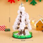 Brad Copac de Hartie Infloritor pe Apa, Embo, Jucarie Brad Magic Infloritor de Craciun, Crestere Lenta in 8-24 h, Decoratiune de Craciun, 16.5 x 9.5 x 9.5 cm, Alb - imagine 2