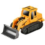 Buldozer cu Senile Jucarie pentru Copii, Embo, Jucarie Buldozer cu Telecomanda, Jucarie de Constructie, Acumulator cu Incarcare USB, 25 x 12 x 12 cm, Galben