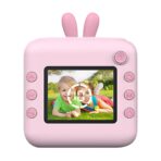 Camera Instantanee pentru Copii, Embo, cu Functie de Printare, Cablu USB-C, Bluetooth, Compatibil iOS/Android, Imprimare APP, Model Iepure, Snur de Agatat Inclus, Roz - imagine 4