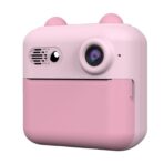 Camera Instantanee pentru Copii, Embo, cu Functie de Printare, Cablu USB-C, Bluetooth, compatibil iOS/Android, Imprimare APP, Model Urechi, Snur Subtire Inclus, Roz - imagine 3