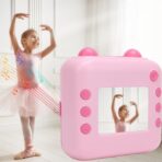 Camera Instantanee pentru Copii, Embo, cu Functie de Printare, Cablu USB-C, Bluetooth, compatibil iOS/Android, Imprimare APP, Model Urechi, Snur Subtire Inclus, Roz - imagine 6