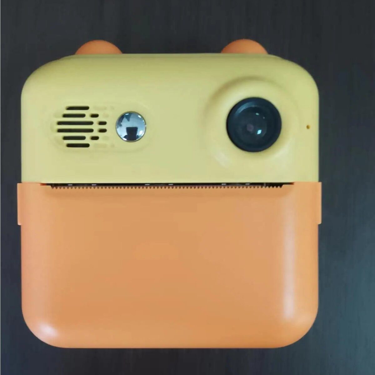 Camera Instantanee pentru Copii, Embo, cu Functie de Printare, Cablu USB-C, Bluetooth, compatibil iOS/Android, Imprimare APP, Model Urechi, Snur Subtire Inclus, Portocaliu - imagine 4