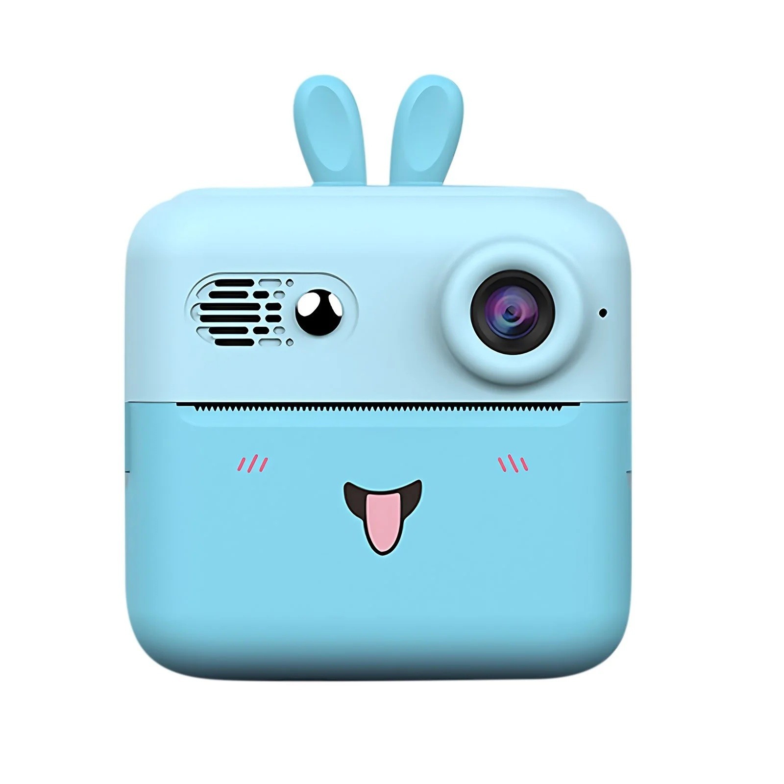 camera-instantanee-pentru-copii-flippy-cu-functie-de-printare-cablu-usb-c-bluetooth-compatibil-ios-a-main-67a4d1ffaddba Camera Instantanee pentru Copii, Embo, cu Functie de Printare, Cablu USB-C, Bluetooth, Compatibil iOS/Android, Imprimare APP, Model Iepure, Snur de Agatat Inclus, Albastru - imagine 1