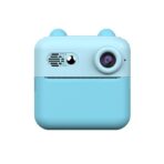 Camera Instantanee pentru Copii, Embo, cu Functie de Printare, Cablu USB-C, Bluetooth, compatibil iOS/Android, Imprimare APP, Model Urechi, Snur Subtire Inclus, Albastru