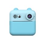 Camera Instantanee pentru Copii, Embo, cu Functie de Printare, Cablu USB-C, Bluetooth, compatibil iOS/Android, Imprimare APP, Model Urechi, Snur Subtire Inclus, Albastru