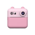 Camera Instantanee pentru Copii, Embo, cu Functie de Printare, Cablu USB-C, Bluetooth, compatibil iOS/Android, Imprimare APP, Model Urechi, Snur Subtire Inclus, Roz