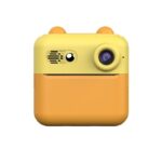 Camera Instantanee pentru Copii, Embo, cu Functie de Printare, Cablu USB-C, Bluetooth, compatibil iOS/Android, Imprimare APP, Model Urechi, Snur Subtire Inclus, Portocaliu