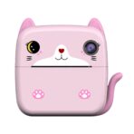 Camera Instantanee pentru Copii, Embo, cu Functie de Printare, Camera Frontala + Selfie, Cablu USB-C, Bluetooth, Compatibil iOS/Android, Imprimare APP, Model Pisica, Roz - imagine 7