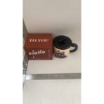 Cana din Ceramica, Embo, Model in Cutie pentru Cadou, Cana pentru Ceai, Cafea, Cana Retro Design Capac cu Figurina 3D, 9.5 x 8 x 8 cm, 360 ml, Bej, Print Pisica Roz Negru - imagine 4