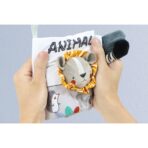 Carte Senzoriala, Embo, pentru Bebelusi, 15x16x6 cm, cu Animalute, 3D, Cu Sunete si Fosnete, 0-3 Ani, Model Leu, Gri - imagine 7