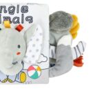 Carte Senzoriala, Embo, pentru Bebelusi, 15x16x6 cm, cu Animalute, 3D, Cu Sunete si Fosnete, 0-3 Ani, Model Elefantel, Gri - imagine 6