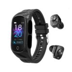 Ceas Smartwatch 2 in 1, cu Casti Bluetooth, N8 TWS, Plug in Lateral, Afisaj 1.47 inch, Rezolutie 172*320, Negru - imagine 6