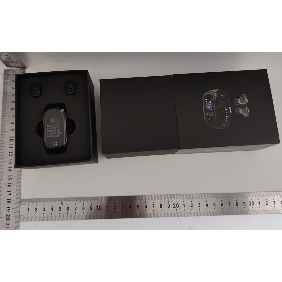 Ceas Smartwatch 2 in 1, cu Casti Bluetooth, N8 TWS, Plug in Lateral, Afisaj 1.47 inch, Rezolutie 172*320, Negru - imagine 7