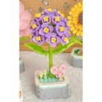 Set de Constructie Zambila in Ghiveci, Embo, 4 Ani, Ornament Creativ, 16.5x6.2 cm, Mov - imagine 3