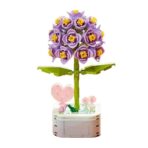 Set de Constructie Zambila in Ghiveci, Embo, 4 Ani, Ornament Creativ, 16.5x6.2 cm, Mov