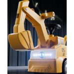 Excavator Manual pentru copii, Embo, 3 ani, Sport, Claxon, Cutie Depozitare, Lumini, Scaun, 62x26x47 cm, Galben - imagine 7