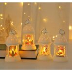 Decoratiune de Craciun, Embo, Model Sfesnic de Birou, Mos Craciun, din Plastic, cu Inel de Agatat, 6.8 x 13.5 x 2 cm, Alb - imagine 2