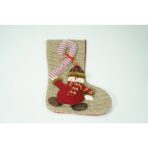 Ciorap Cadouri,Embo,cu model om de zapada,maro, marimea 20x45 cm, textil, interior - imagine 2