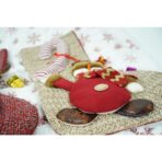 Ciorap Cadouri,Embo,cu model om de zapada,maro, marimea 20x45 cm, textil, interior - imagine 3