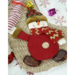 Ciorap Cadouri,Embo,cu model om de zapada,maro, marimea 20x45 cm, textil, interior - imagine 6