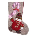 Ciorap Cadouri,Embo,cu model om de zapada,maro, marimea 20x45 cm, textil, interior