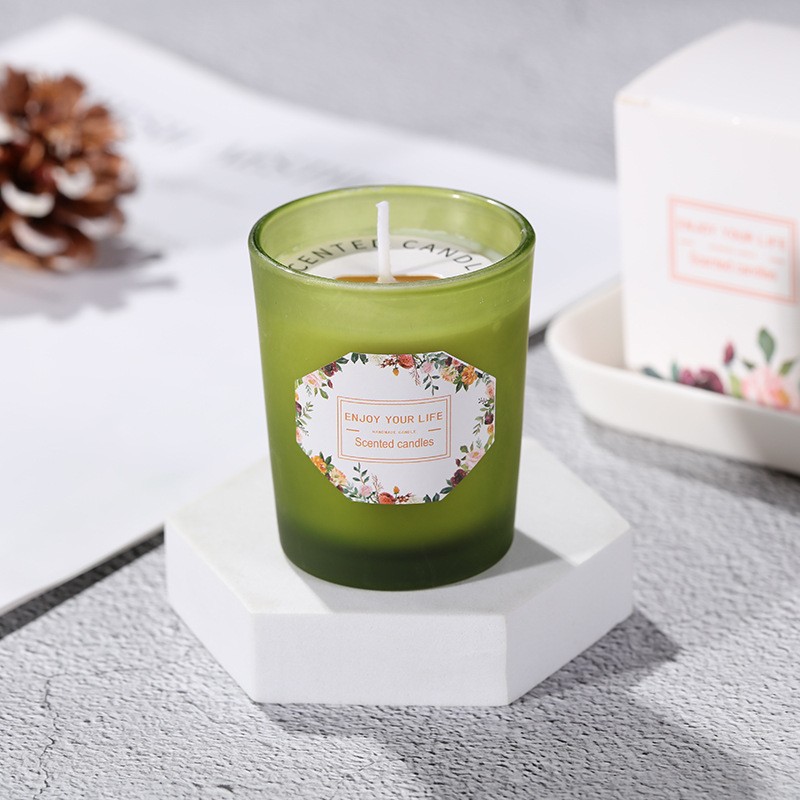 colored-glass-smokeless-soy-wax-scented-candle-wholesale-customized-wedding-souvenir-scented-wax-candle-amazon-green-amber-ginger-main-673ef299ec39e Lumanare Parfumata, Embo, Model Pahar Verde, Aroma de Ghimbir, din Ceara de Soia, 6.2 x 5.2 cm, Verde - imagine 2
