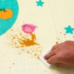 Covoras pentru Copii, Embo, cu 2 Fete, Model Casute in Copaci/Iepurasi, din XPE+PE, Impermeabil, Antiderapant, Protectie Termica, +3 Luni, Pliabil, 150 x 200 x 1.5 cm, Multicolor - imagine 5