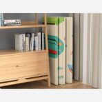 Covoras pentru Copii, Embo, cu 2 Fete, Model Casute in Copaci/Iepurasi, din XPE+PE, Impermeabil, Antiderapant, Protectie Termica, +3 Luni, Pliabil, 150 x 200 x 1.5 cm, Multicolor - imagine 7